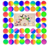 40 Pièces Balles Rebondissantes,60MM Balle Rebondissantes Bicolore Givré,Doux Rebondissant Caoutchouc Boules Bicolore Soulagement Stress pour Les Cadeaux de Fête des Filles et des Garçons