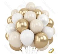 40 pièces ballons en Latex de sable blanc 10 pouces Boho sable blanc métal Chrome or ballons pour anniversaire mariage bébé douche fête décor No7 40Pcs
