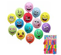 40 Pièces Ballons Smiley, 30 cm Ballon Série Émotion en Latex, Ballons Colorés et Amusants pour Anniversaires d'enfants, Expressions Variées Ballon d'humeur à l'hélium pour Garçons et Filles
