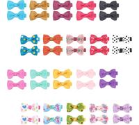 40 Pièces Barrettes pour Bébé Fille, Nœud Imprimé, Lot 1 | Décor Nœud, Toucher Doux et Confortable, Usage Quotidien, pour Petite Fille, Style Adorable