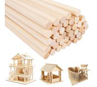 40 Pièces Bois Ronde Bâtons de Travaux Manuels, 8mm Baton Bois Rond Naturel Baguette, Baguette Naturel Arrondie, Tiges Naturele Brut, Chevilles Rondes pour Bricolage, Modélisation, Décoration