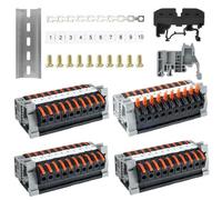 40 Pièces Bornier Electrique,Kit de Bornier de Rail Din Electrique,PCT-211 Bornes à Vis pour Rail Din pour 0.08-4 mm² Compact Bornier Electrique