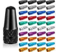 40 Pièces Bouchon de Valve Presta Vélo Bouchon de Valve de Vélo Presta en Aluminium Anodisé Multicolore Casquettes de Pneu de Vélo Capuchons de Style Français Anti-Poussière