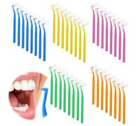 40 Pièces Brossettes Interdentaire Brosse de Nettoyage Interdentaire Push-pull Brosse de Nettoyage Interdentaire 5 Tailles Brossette Dentaire Angle pour Inter Dentaire Hygiène Interdentaire 5 Couleurs