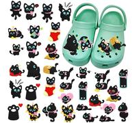 40 Pièces Chats Cartoon Charmes de Chaussure,Mignons Chats Charmes de Chaussure pour Crocs,Charme de Chaussures en PVC,DIY Charme de Chaussure Dessin,Décoration Créative De Boucle De Chaussure