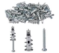 40 Pièces Chevilles pour placoplatre, Chevilles avec Vis, Cheville Placo Charge Lourde, Cheville Carreau de Platre, pour La Fixation Dans Le Béton, Les Briques, Les Plaques De Plâtre DIY, Etc