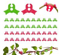 40 Pièces Clips pour Plantes, Clips de Support pour Plantes, 90 Degrés Pliage Pinces à Plantes Clips pour Plante Grimpante Entraînement à Faible Stress (Rouge + Vert)