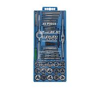 40 Pièces Coffret de Tarauds et Filières,M3-M12, Acier au Carbone, Kit Complet avec Mallette de Transport, Outils de Filetage et Taraudage Métrique