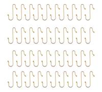 40 Pièces Crochets en S Métal Doré pour Sapin de Noël, Décorations et | Fer Réutilisable sans Perçage, Finition Perlée, à Suspendre Pratique pour Boules, Guirlandes Lumineuses et Décoration