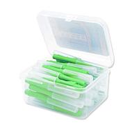 40 pièces de brosses interdentaires avec tête de fil souple, brosse à dents en plastique à pousser-tirer en forme de I, outil d’hygiène bucco-dentaire de voyage, vert, 0,8 mm