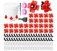 40 pièces de tétines d'abreuvement Horizontales pour Poules, Buses automatiques pour volailles avec Foret et Joints, kit Distributeur d'eau sans Fuite pour Seau, Tube PVC, Baril