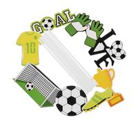 40 Pièces Décoration de Gâteau Football en Papier, Inserts pour Petits | Tiges Blanches Incluses, Choix Ballon, Moufles, Trophées et Drapeaux, pour Fêtes D'anniversaire