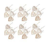 40 Pièces Décoration en Bois de Cœur Pré-percée pour Bricolage | Ornement Suspendu, Bois Marron, Aspect Délicat et Créatif, pour Mariage et Œuvres Artistiques