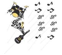 40 Pièces Décoration pour Gâteau Thème Musique, Cinq Motifs | Guitare, Note et Microphone, Design Réutilisable, pour Fêtes Spéciales et Anniversaires, Lot de Cinq