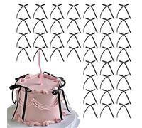 40 Pièces Décorations de Gâteaux Noeuds Blancs, Rubans Blancs pour Décoration de Desserts Baby Shower, Anniversaire, Mariage, Anniversaire, Fête
