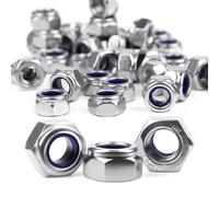 40 Pièces Ecrou M8 Inox A2 V2A Ecrou Inox M8 Ecrou Frein Hexagonal de Blocage en Nylon DIN 985 Écrous Autobloquant Nylstop Boulon Ecrou Filetage Métrique pour Boulon Vis M8 Pliants Armoires Bricolage