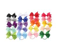 40 Pièces Élastiques à Cheveux Nœud Large Intégré en Polyester | Maintien Sûr, Anti-accroc, Bords Arrondis et Surface Lisse, pour Queue-de-cheval et Frange