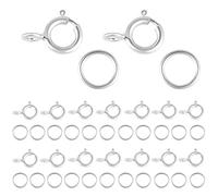 40 Pièces Fermoirs à Ressort en Argent Sterling 925, Boucles à Ressort en Argent avec Anneaux de Saut Ouverts pour Bracelets Collier Chaîne d'Extension Fabrication de Bijoux (Argent)
