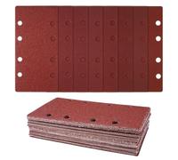 40 Pièces Feuilles Abrasives pour Ponceuse Orbitales, 93 X 185 mm Feuilles Abrasives Rectangulaires, Grains Assortis 60 80 120 180 320 600 800 1000, 8 Trous Tampons de Ponçage à Crochet et Boucle