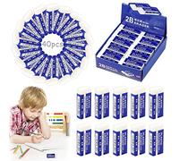 40 Pièces Gomme Blanche, 2B Gomme Crayon pour Dessin Croquis Ecriture, Gommes à Effacer pour Papeterie Scolaire de Bureau Université et Papeterie