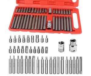 40 Pièces Hexagonal Douille Torx Kit, Professionnel Douille Torx Male avec Coffret, D'entraînement Adaptateur 3/8 1/2 Pouces, pour la Réparation Automobile