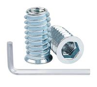 40 Pièces Insert Fileté Bois M6 x 13mm, Leryati Inserts M6 D'écrou Borgne Ecrou Hexagonal, Zinc Douille Filetée Inserts a Visser Écrous à Visser Fileté, Manchons à Visser Vis Tête Insert Bois