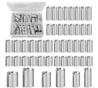 40 Pièces Insert fileté, M4-M6 / M6-M8 / M8-M10 Kit de réparation de filets, Inserts pour écrous hexagonaux, Douilles à visser, Inserts pour écrous à douille hexagonale en acier au carbone galvanisé