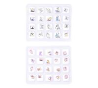 40 Pièces Kit de Cristaux pour Décoration D’ongles, Dos Plat | Brillants et Couleurs Irisées, Usage Nail Art DIY et Usage Professionnel, pour Cartes et Objets Déco