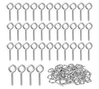 40 Pièces M3 Piton à Visser en Acier Inoxydable 304 Mouton Oeil Rond Auto Taraudeuse Vis à Anneau Crochets à Oeil 40mm
