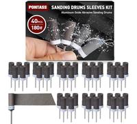 40 Pièces Meules en Oxyde d'Aluminium Mèches de Ponçage pour Dremel, Meule Abrasive avec Tige de 3mm pour Qutil Rotatif, 180 Grains Mèches de Ponçage pour Polissage Ébarbage Métaux, Meulage