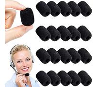 40 Pièces Microphones Couvertures en Mousse, Microphone Bonnettes, Bonnettes Anti Vent pour Micro Casque, Mini Éponge Bonnette Micro pour Salle Classe, Salle Conférence, Interviews Presse (Noir)