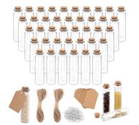 40 Pièces Mini Bouteilles en Verre de 20 ml avec Bouchon, Fiole Potion Magique pour décoration de bricolage, cadeaux de mariage, fête