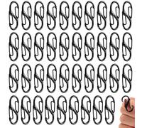 40 Pièces Mini Mousquetons en Forme de S, 32mm Petit Mousqueton à Boucle en Métal à Double Ressort 2 Ouvertures pour Camping, Randonnée, Pêche, Voyage, Intérieur, Extérieur (Noir)