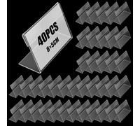 40 Pièces Mini Porte-étiquette Transparent Supports d'Étiquettes Prix 8x5cm | Support d'Affichage de Prix en Acrylique Affichage du Signe Porte-cartes pour Rayons Supermarché Magasin