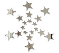 40 Pièces Miroir Collant Mural Autocollant Etoile Acrylique Stickers Muraux Salon Autocollant Mural pour Chambre à Coucher Miroir Adhésif Argenté pour Maison Stickers Miroir Coller
