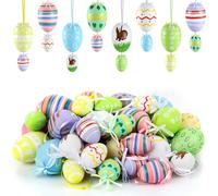 40 Pièces Oeuf de Paques,Oeufs Plastique,Oeufs de Paques,Oeufs de Paques Plastique,Oeuf de Paques a Decorer,Easter Eggs