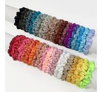 40 pièces Pack Minimaliste Délicat Couleur Unie, Imprimé Léopard et Floral Élastique Chouchous, Accessoires Polyvalents pour Chignons, Élastiques à Cheveux pour Femmes, Accessoires de Tête Décontracté