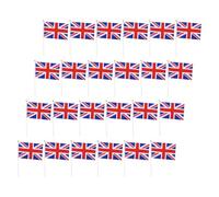 40 Pièces Petit Drapeau Britannique avec Bâton, Tissu Polyester | Couleurs et Résistantes, Poignée Ergonomique, pour Célébrations, Cortèges, Garçon Fille et Bureaux