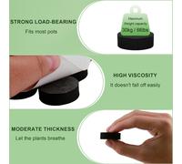 40 Pièces Pieds De Pot De Fleur Invisible En Caoutchouc Noir,Auto-Adhésif Rond Pied En Eva De Pot,Tampons Auto-Adhésifs Pour Surélever Les Plantes,Pour Pots Moyens Et Grands,Utilisation Intérieure