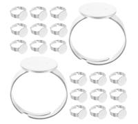 40 Pièces Plateau à Bagues en Acier Inoxydable 12mm | Projets Diy, Design Minimaliste Élégant, Finition Argenté, Présent Créatif, Support Rond à Fond Plat