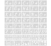 40 Pièces Pochoirs de Lettres Alphabet 128 Motifs, Pochoirs Chiffre avec Majuscule et Minuscule Lettres Chiffres et Signes Réutilisable en Plastique pour Bricolage Peinture Bois Artisanat