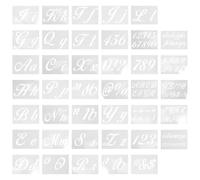 40 Pièces Pochoirs de Lettres Réutilisables en Pet, 80 Motifs