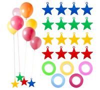 40 Pièces Poids pour Ballons Étoile avec Rubans, Poids Ballon Helium en Plastique, Accessoires pour Ballons de Fête Décoration Mariage Anniversaire Baptême Intérieur Extérieur
