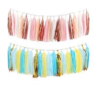 40 Pièces Pompons En Papier, Guirlandes À Pompons, Bannières À Pompons De Fête, Drapeaux À Pompons En Papier Colorés, Décorations Créatives, Vacances, Décorations De Fête De Mariage