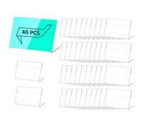 40 Pièces Porte-étiquette Transparent Mini Affichage du Signe Porte-cartes Acrylique pour Les Bureaux, Les Écoles, Les Salles de Réception, Les Supermarchés, Les Rayons