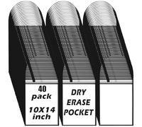 40 Pièces Porte-tickets d'atelier 1 poche avec sétrap, coutures noires, avec ceinture, boîtiers en plastique, billet de magasin, lingette à sec, pour les enseignants, salle de classe, bureau