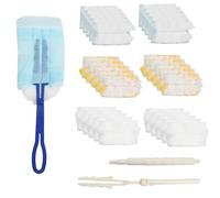 40 Pièces Recharges Plumeau Poussière avec Poignée et Télescopique, Recharges Plumeau Aimant à Poussière pour Nettoyage de la Poussière, Saleté et Poils