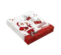 40 Pièces Serviette en Papier noel Servietten Weihnachten Rouge Serviette de Table D'invité pour la Fête de Noël(33 x 33 cm)