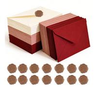 40 pièces/set 20 enveloppes à motif d'arbre vintage avec 20 sceaux de cire, design esthétique vintage de 6,5 x 4,33 pouces, convient pour les invitations de mariage, les lettres d'amour, les cartes de