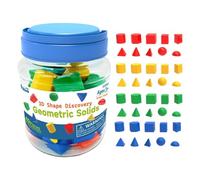ＡＷＨＡＯ 40 Pièces Solides Géométriques, Blocs de Construction Éducatifs en Plastique, Formes Géométriques 3D, Jouets Montessori pour Maternelle avec Boîte de Rangement, pour Jeu d'Éveil